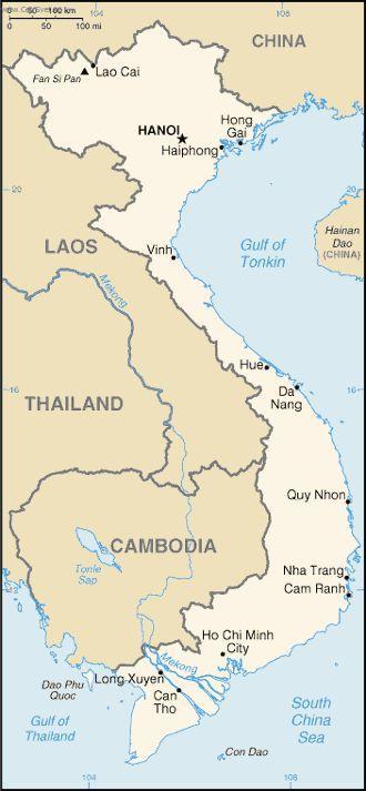 Foto: Vietnam-politick� mapa